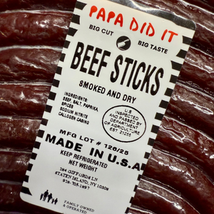 Smoked and dry Beef Sticks by Papa Did It – high-protein snack made from premium cuts