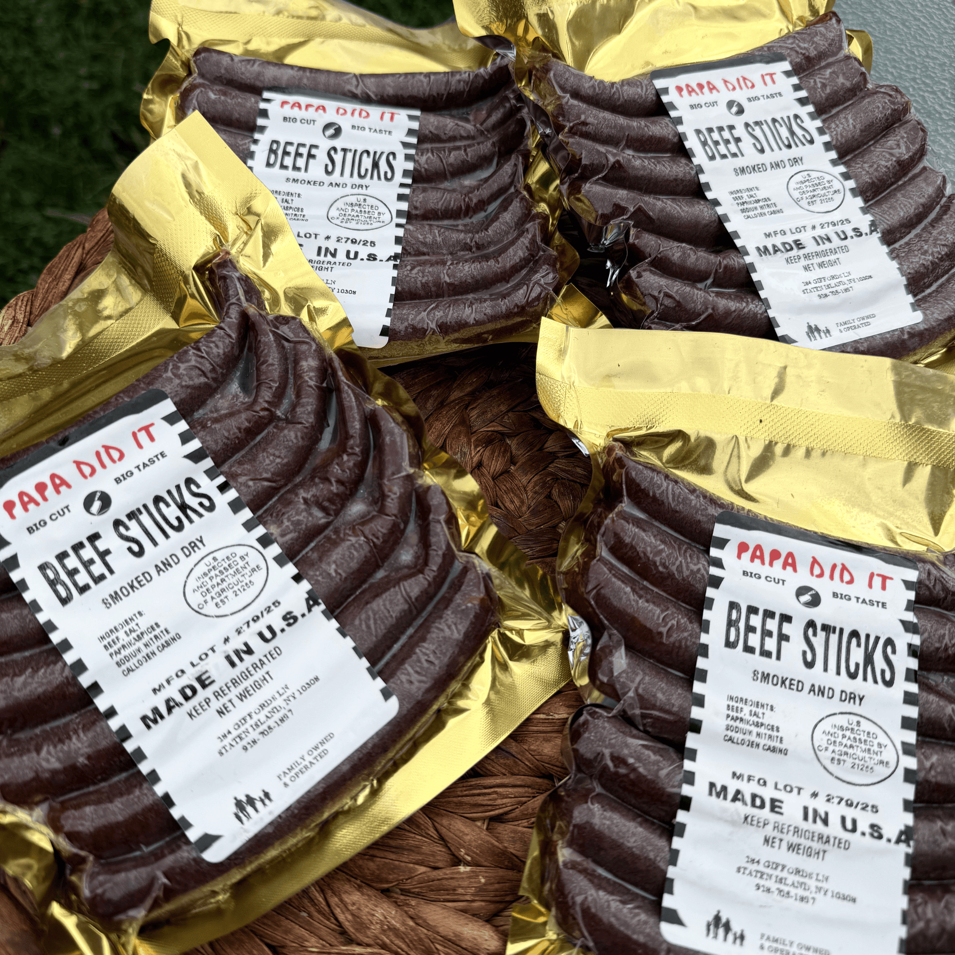 Papa Did It Air-Dried Beef Beef Sticks — Hickory-Smoked Snack