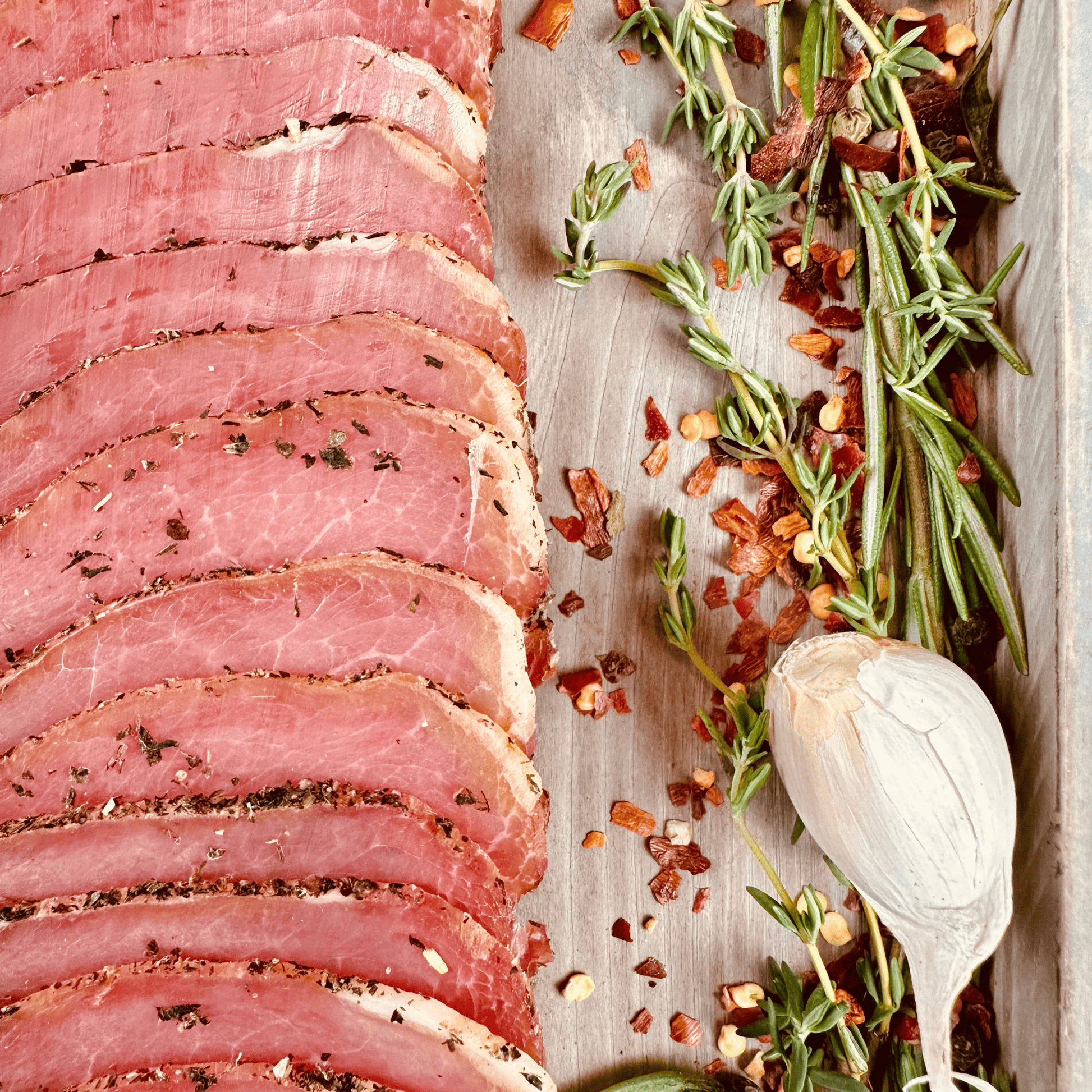 Papa Did It Air-Dried Beef Pork Loin with Herbs Sliced — Hickory-Smoked Pork Loin