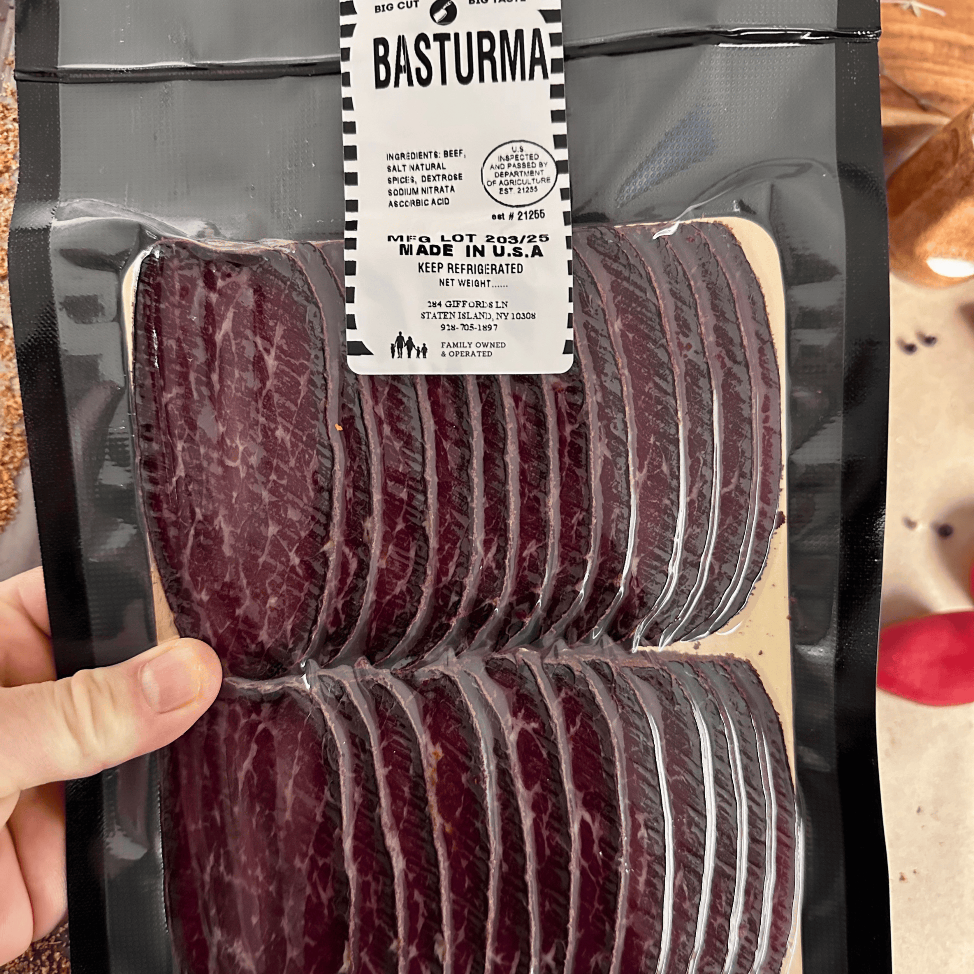 Papa Did It Air-Dried Beef Sliced Basturma – Hickory-Smoked &amp; Air-Dried Spiced Beef